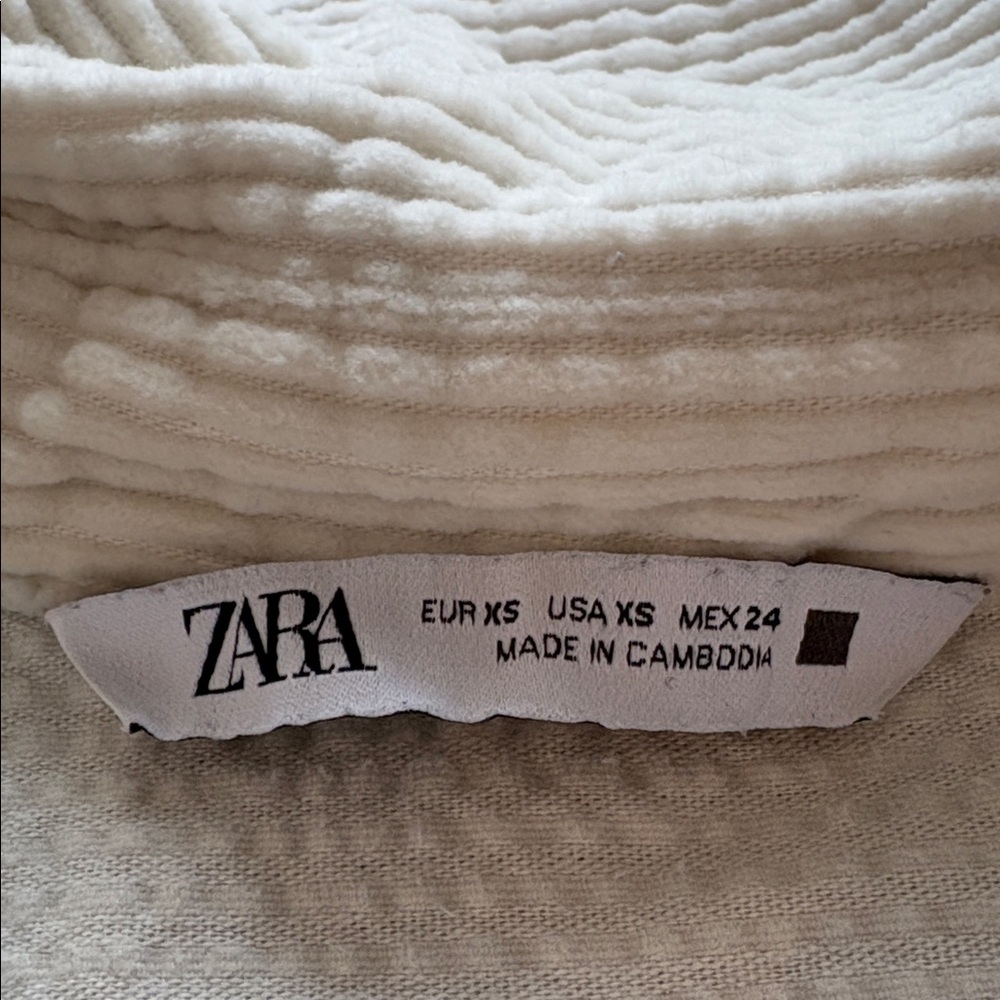 Zara Button Down Shacket Over Sized Shirt XS Collared Ribbed - Picture 2 of 6